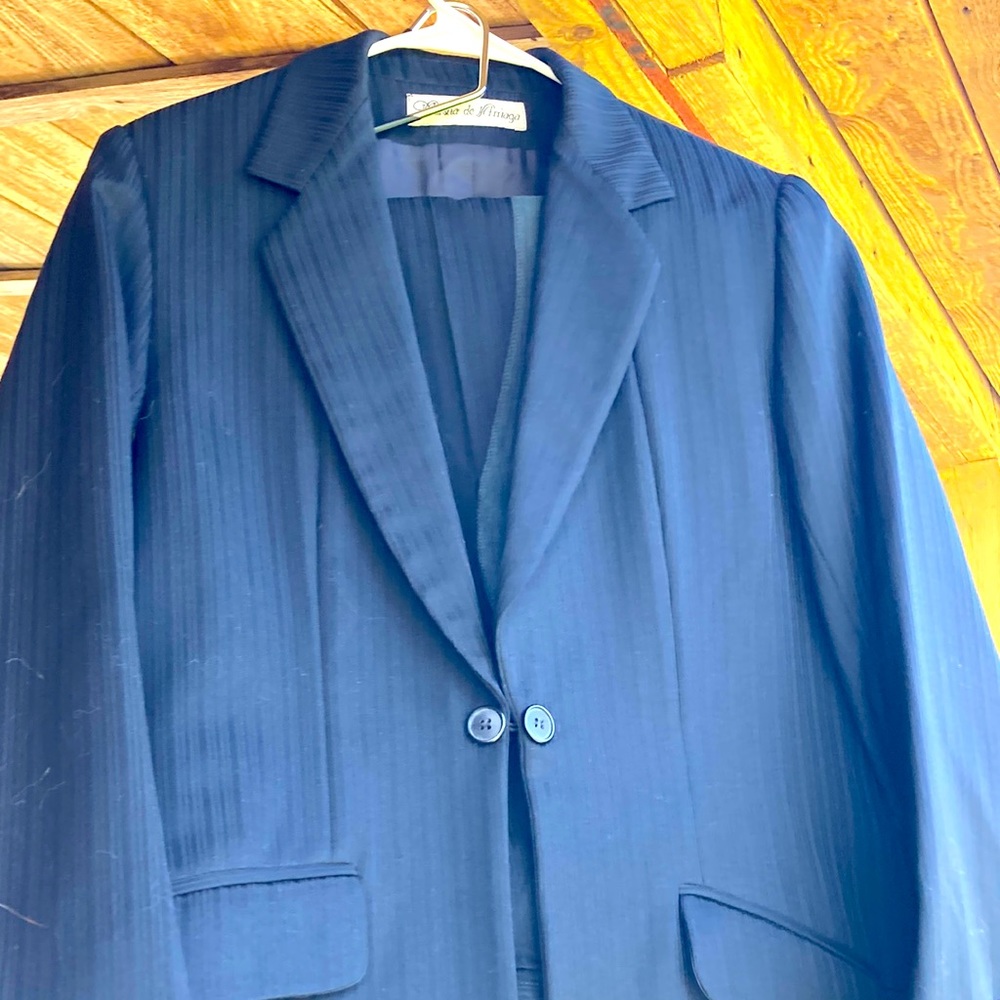 Black saddle seat suit by marsha
